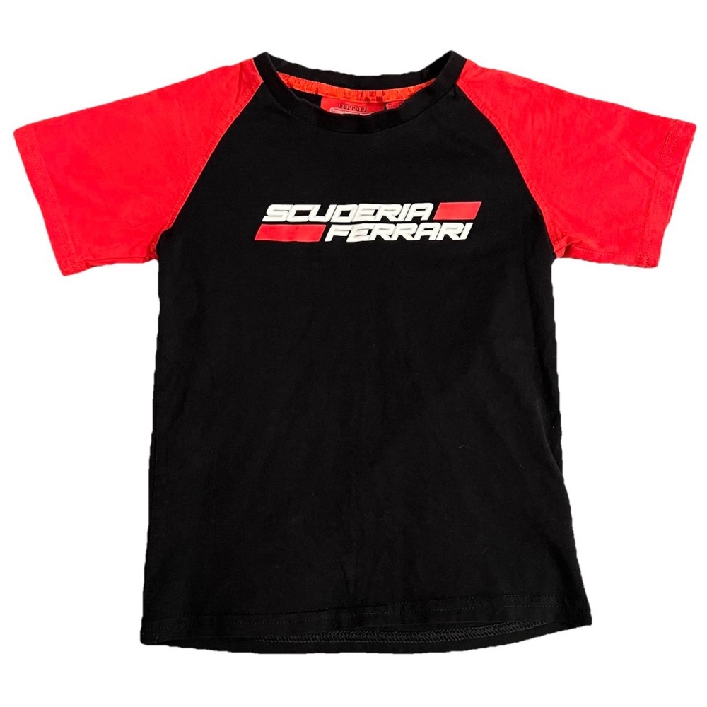 Scuderia Ferrari Official Licensed Product Black Red Kids Tee Shirt Size XS